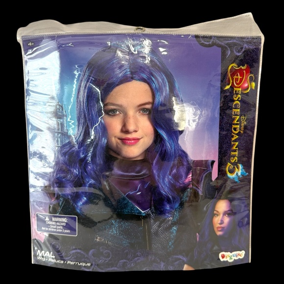 Disney Disguise DESCENDANTS 3 MAL WIG CHILD Purple Halloween Costume NEW - Picture 1 of 5